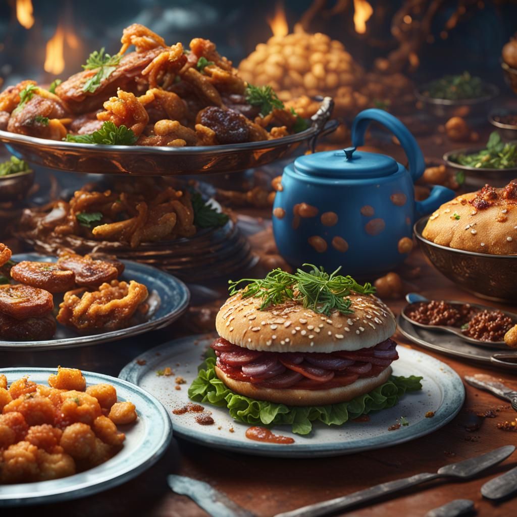 Fantastical Food in Detailed Matte Painting