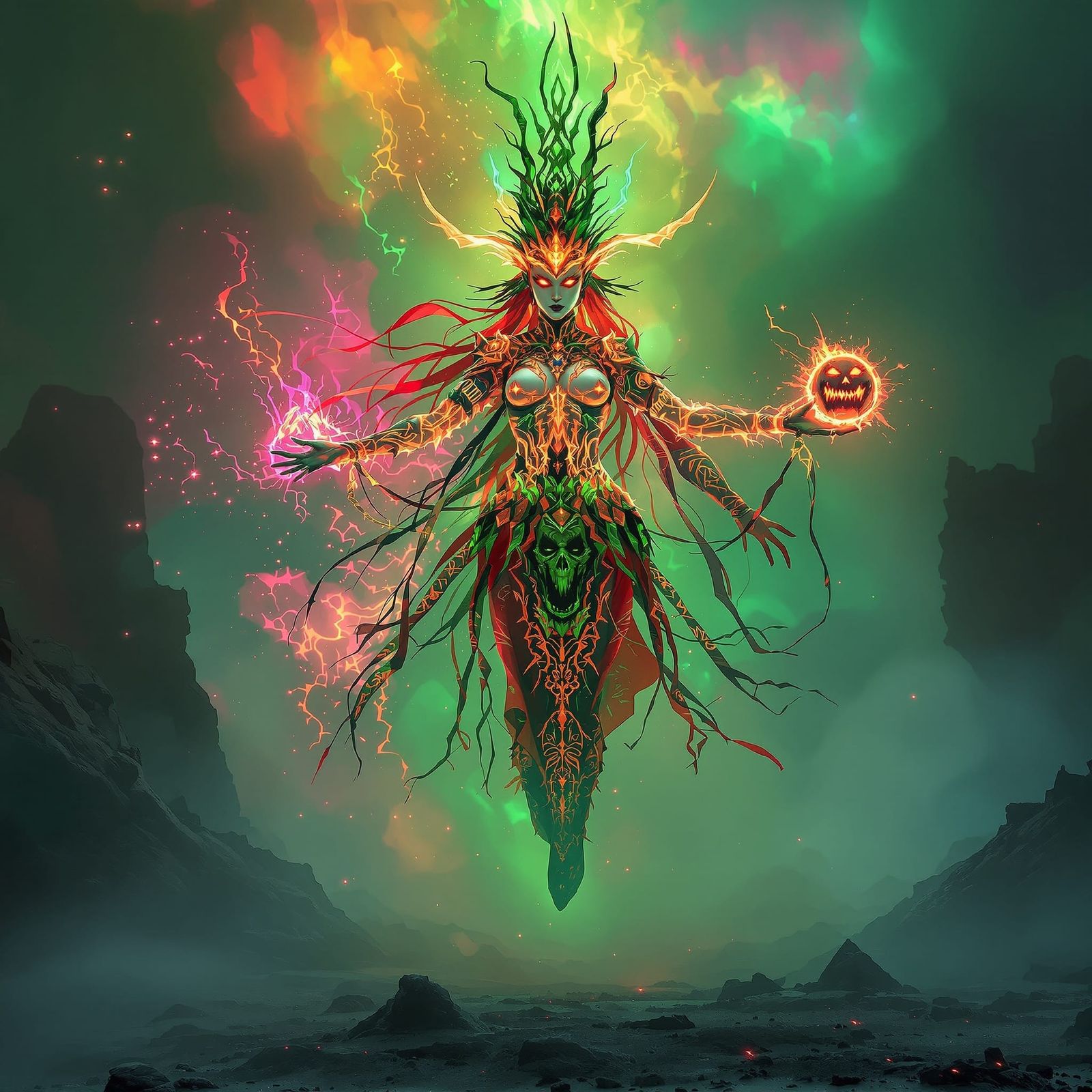 Vibrant Elf Empress Warlord in Hyper-Real 8k