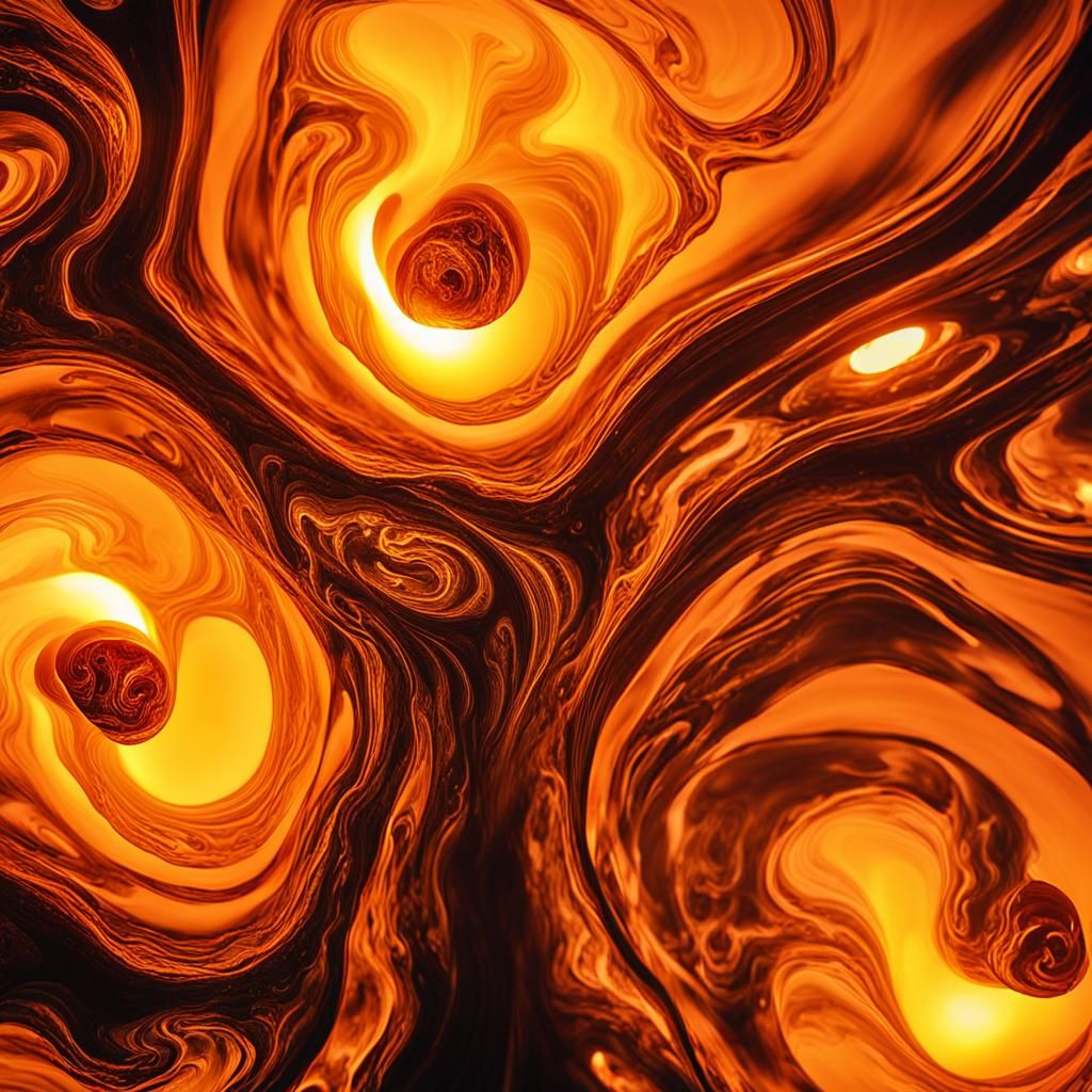 Glowing Lava Lamp Angel in Surrealist Style