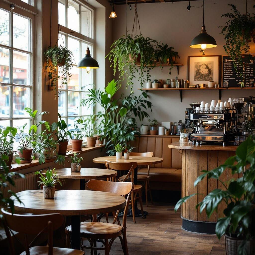 Cozy Coffee Shop Ambiance in Hygge Style