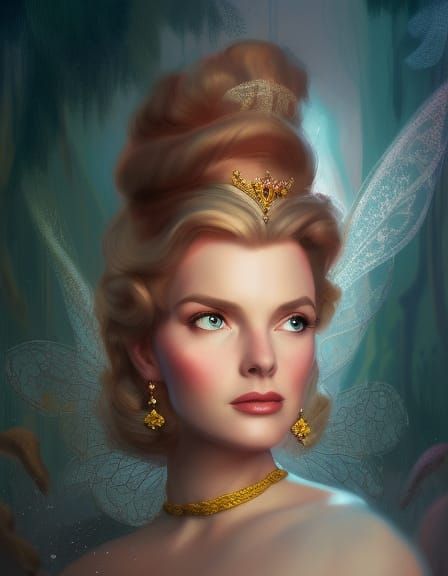 highly detailed and visually striking Fairytales Portrait of a Princess Grace, a fairy tale character with a gloomy and...