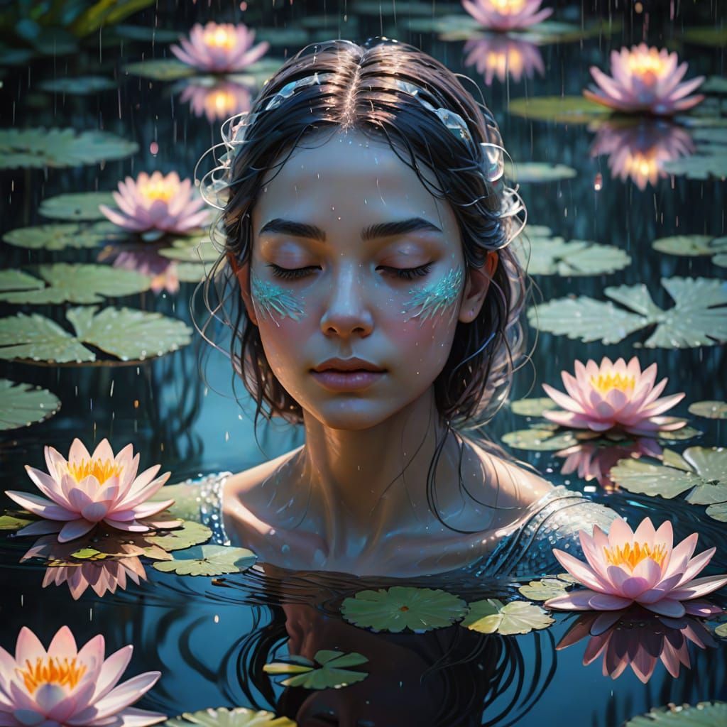 Dreamy Mystic in Ethereal Landscape