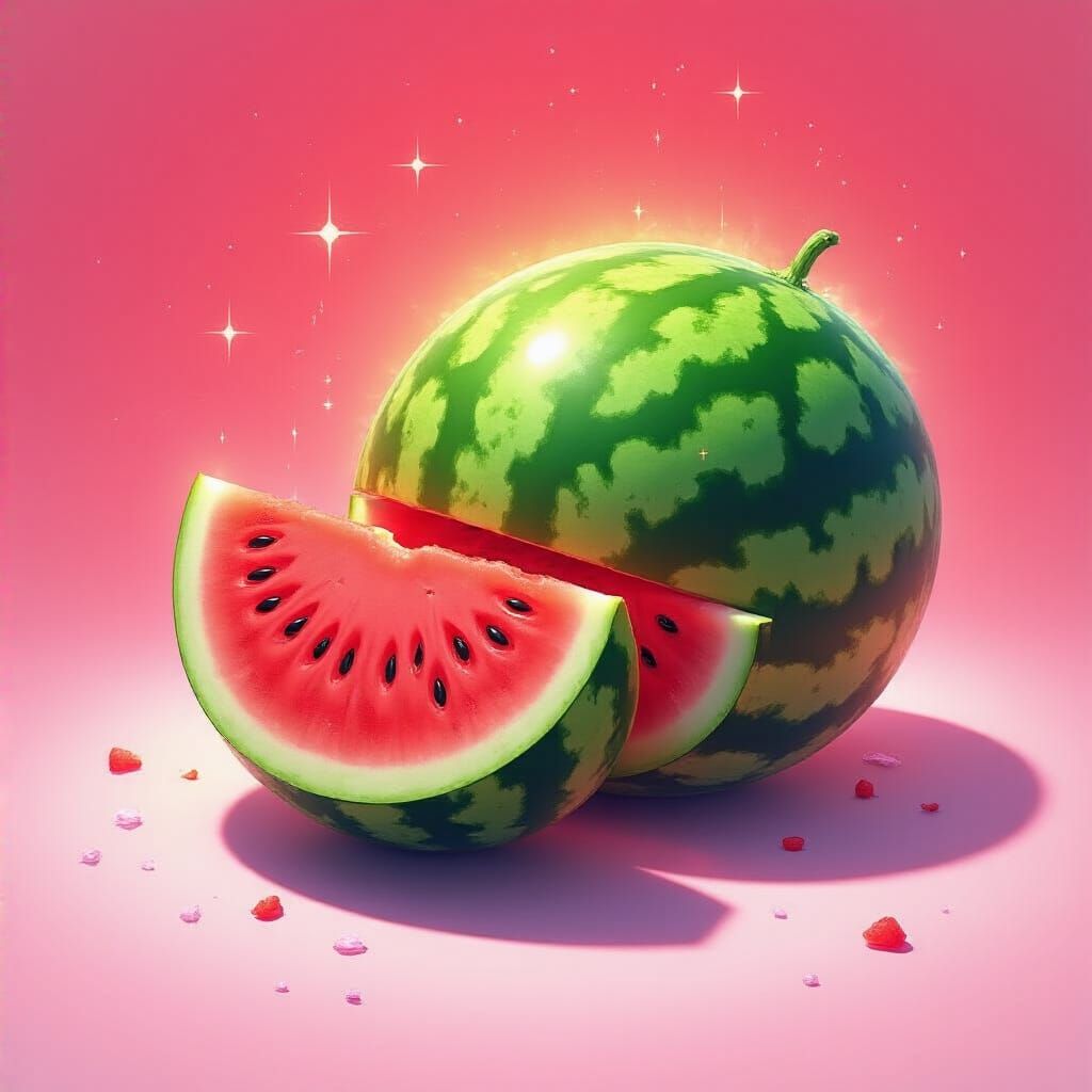 Sparkling Watermelon with Mesmerizing Glow Effect