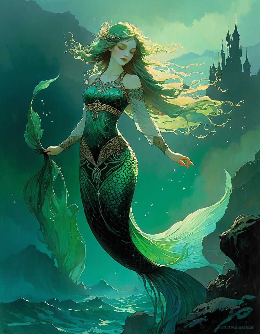 Enchanting Mermaid-Like Celtic Mythical Creatures in Mysteri...