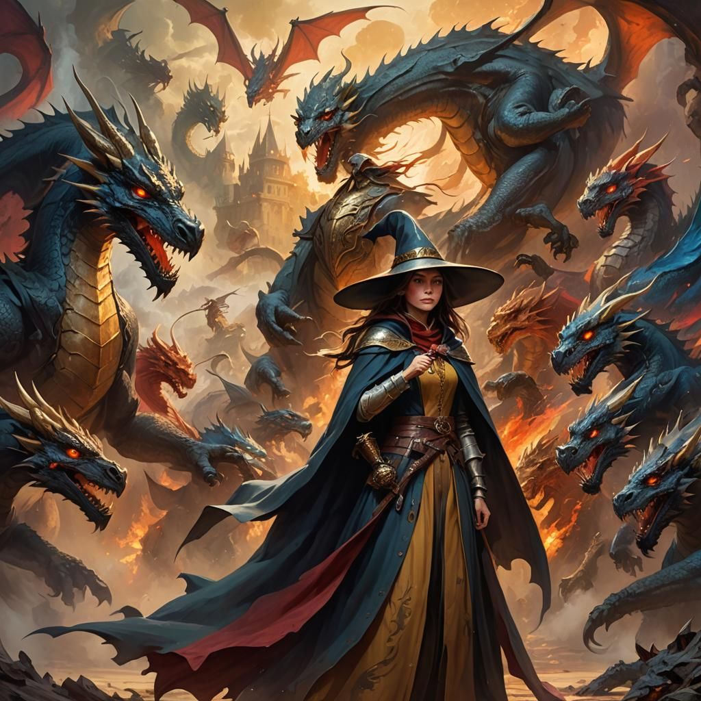 Girl Painting Dragons: Fantasy Concept Art