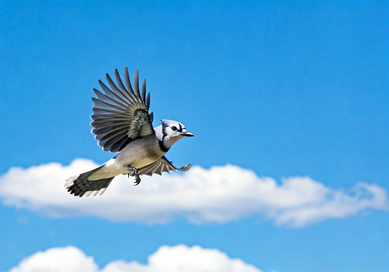Bluejay in Flight: A Stunning Wildlife Portrait