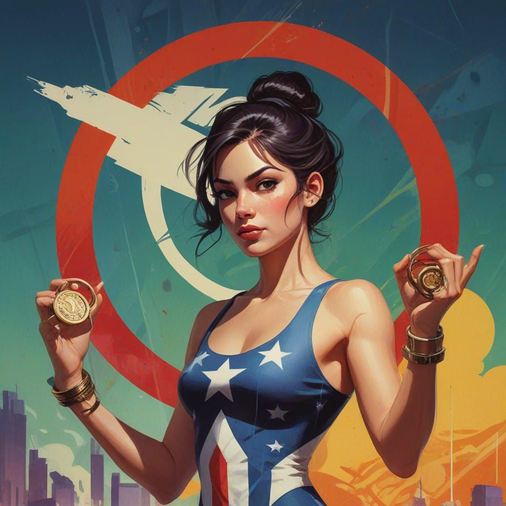 Sleek Olympic Athlete Defies Gravity with Golden Rings