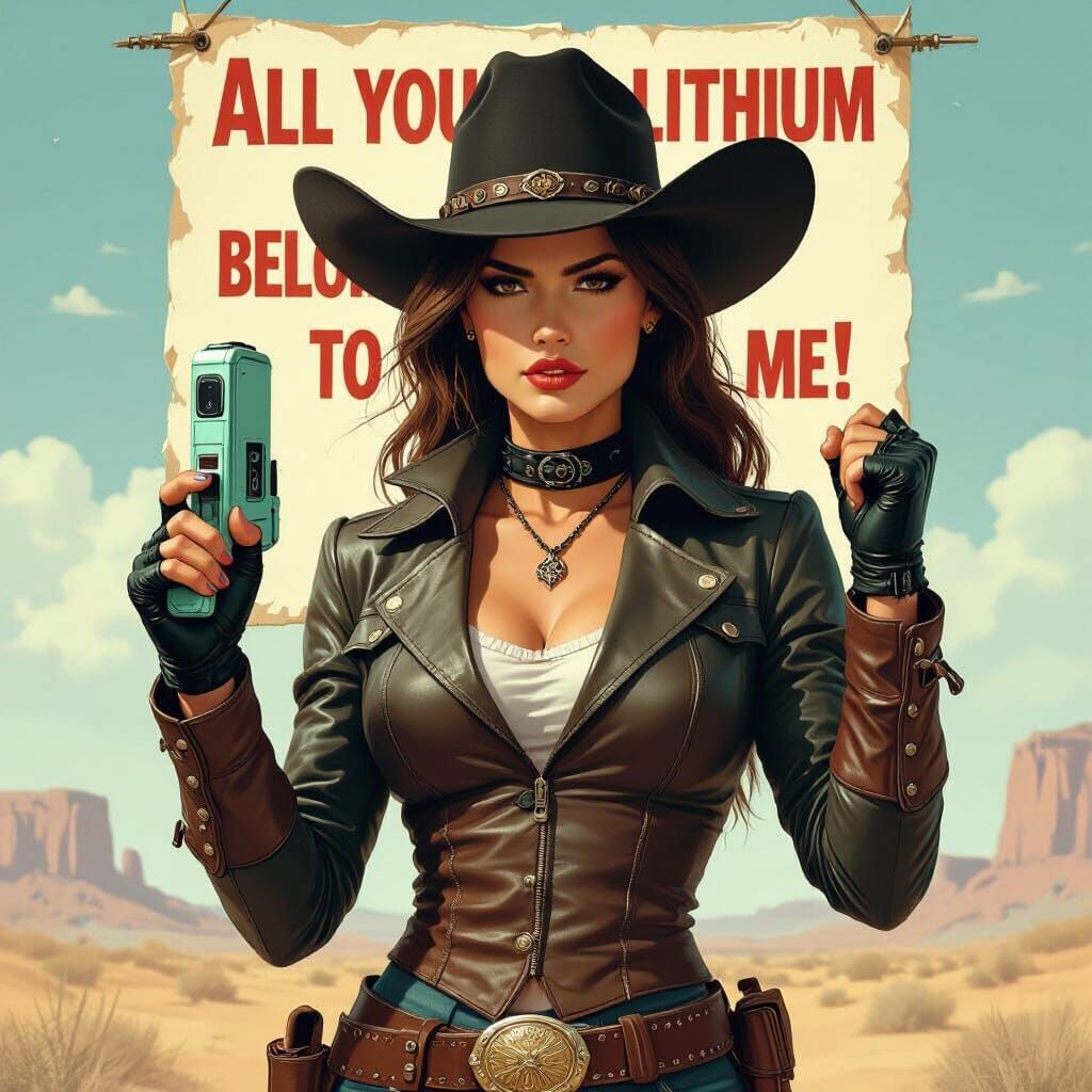 Cowgirl's Lithium Demand in Cyberpunk Style