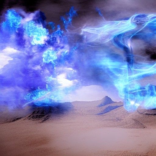 Mesmerizing Blue Fire Matte Painting