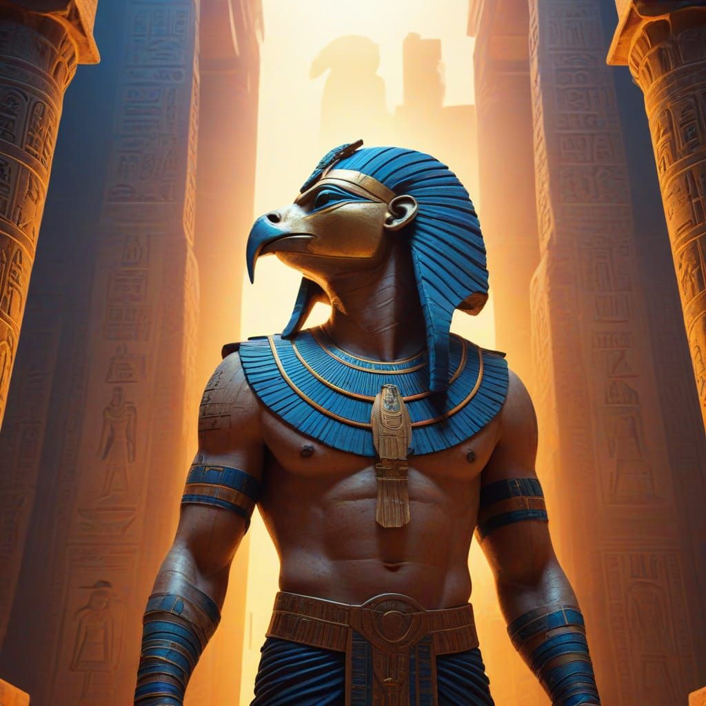 Horus: The falcon-headed god,