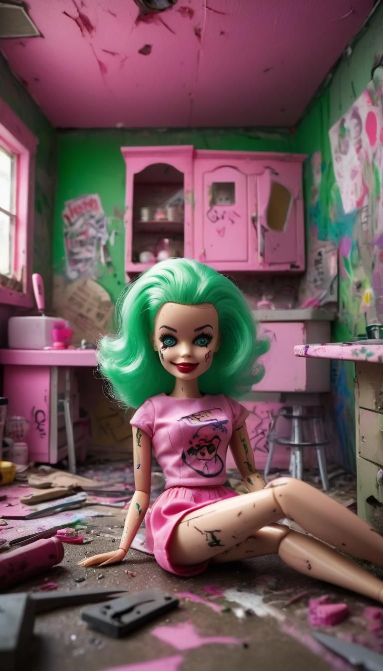 Sinister Barbie Playroom: A Creepy Toy Photo