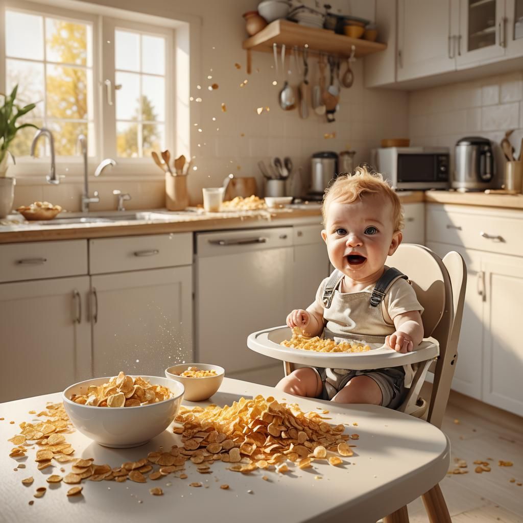 Baby's First Cornflakes: A Hyper-Realistic 3D Render