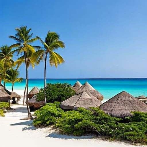 Picturesque Caribbean Village by the Ocean