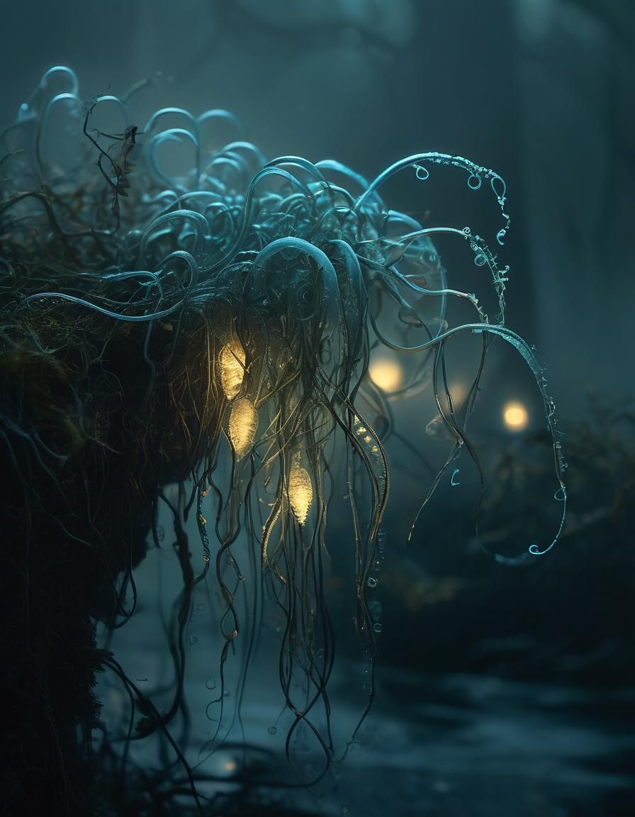 Bioluminescent Tendrils in Ethereal Concept Art