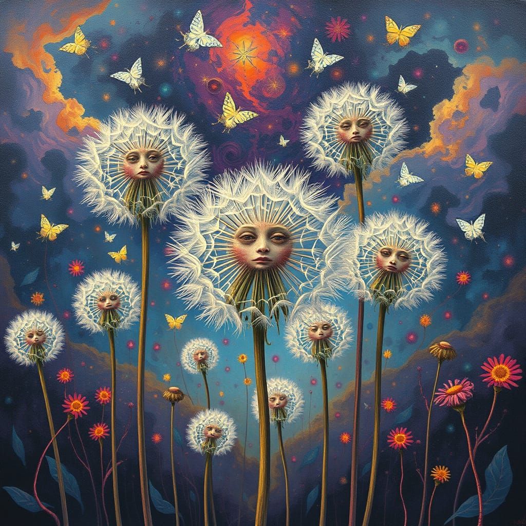 Surreal Dandelion Human Fusion
