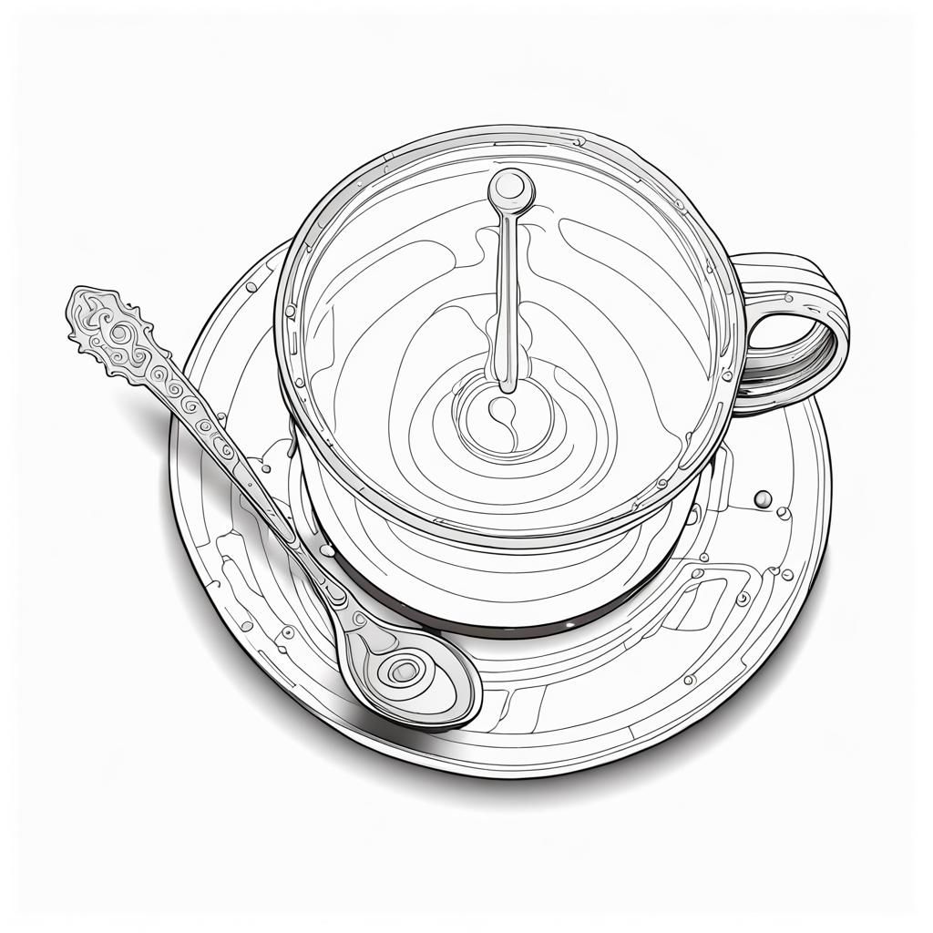 Steampunk Coffee Cup: One-Line Drawing