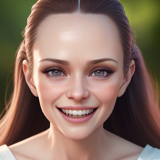 Hyper-Realistic Portrait of a Woman with Unique Features
