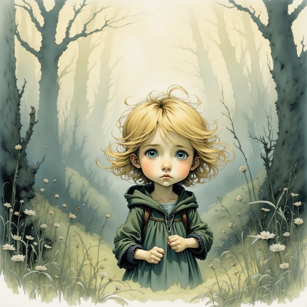 Lonely Girl Holds Back Tears Amidst Shattered Dreams in Wate...