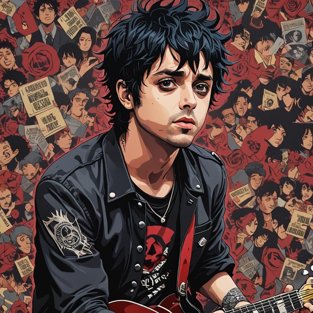 Billie Joe Armstrong Anime Cel-Shaded Portrait