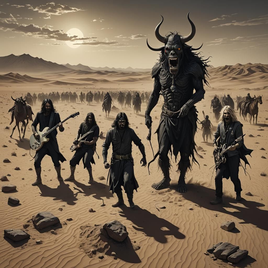 Foo Fighters Gig with Devil in Sahara, Horror Art