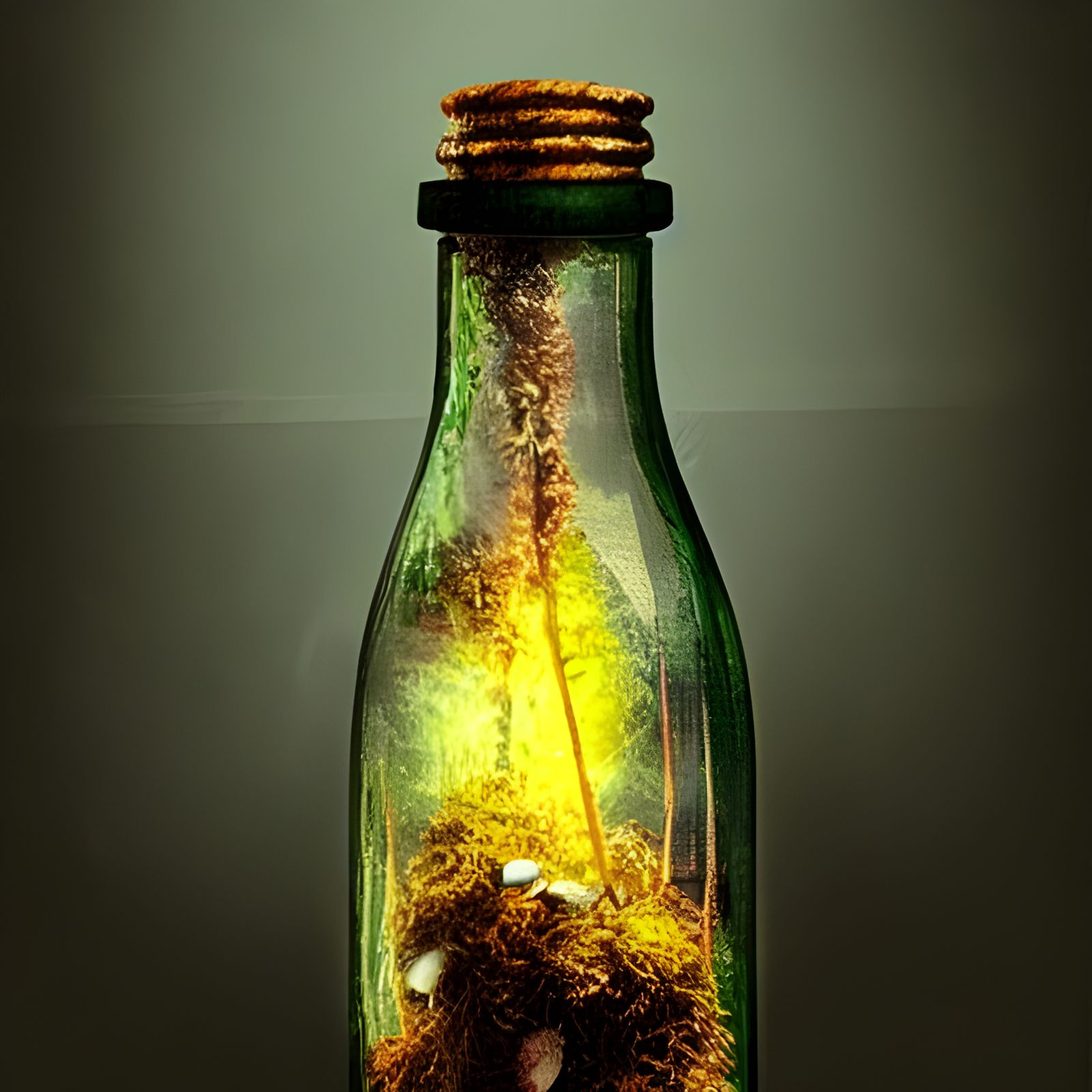 Fairies Trapped in Glass Bottle: Matte Painting