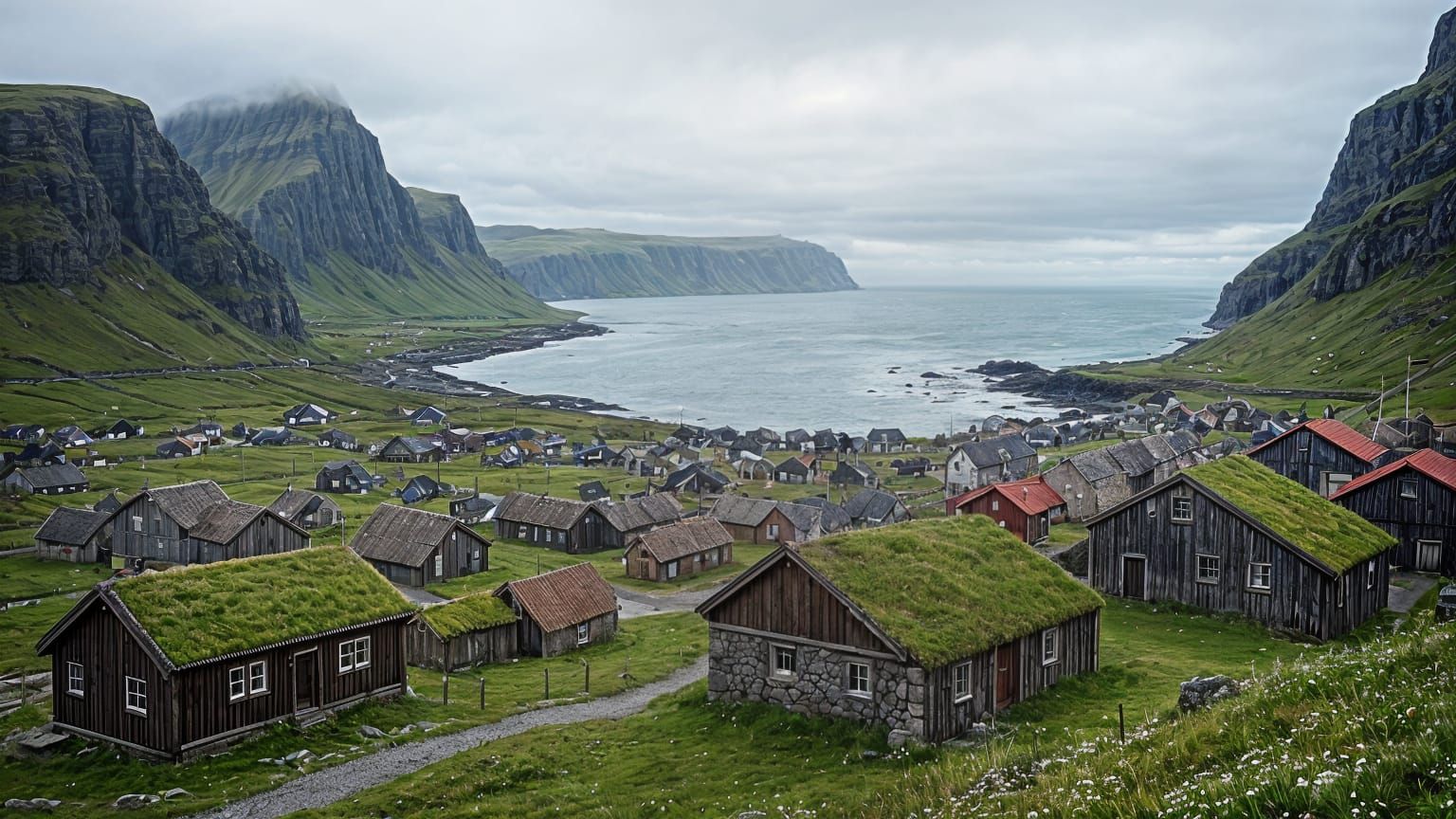 Tjørnuvík Paradise: Breathtaking Faroese Village Amidst Towe...