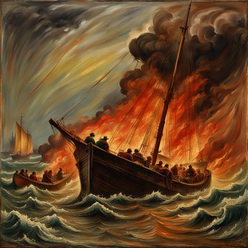 Fiery Australian Tonalism Action Painting