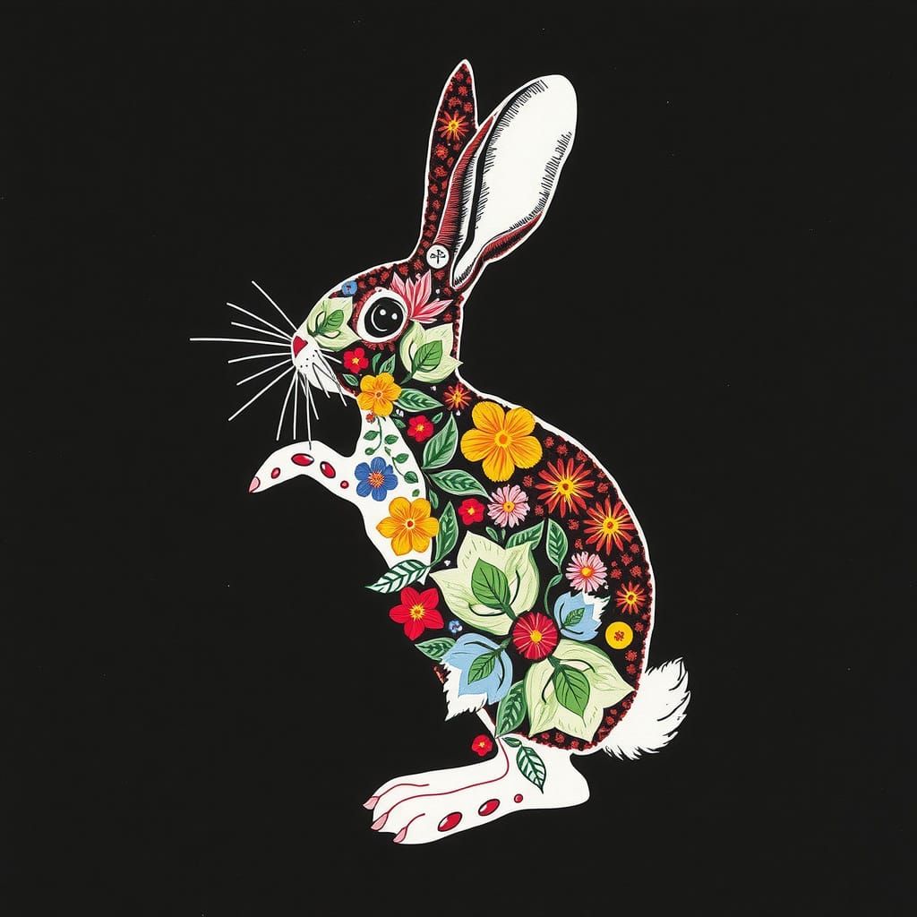 Ethereal Easter Bunny in Vibrant Colors