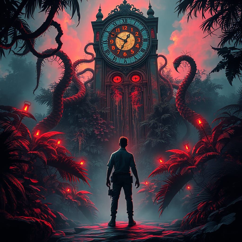 Neon Jungle Nightmare: Unraveling Time in Psychedelic Horror