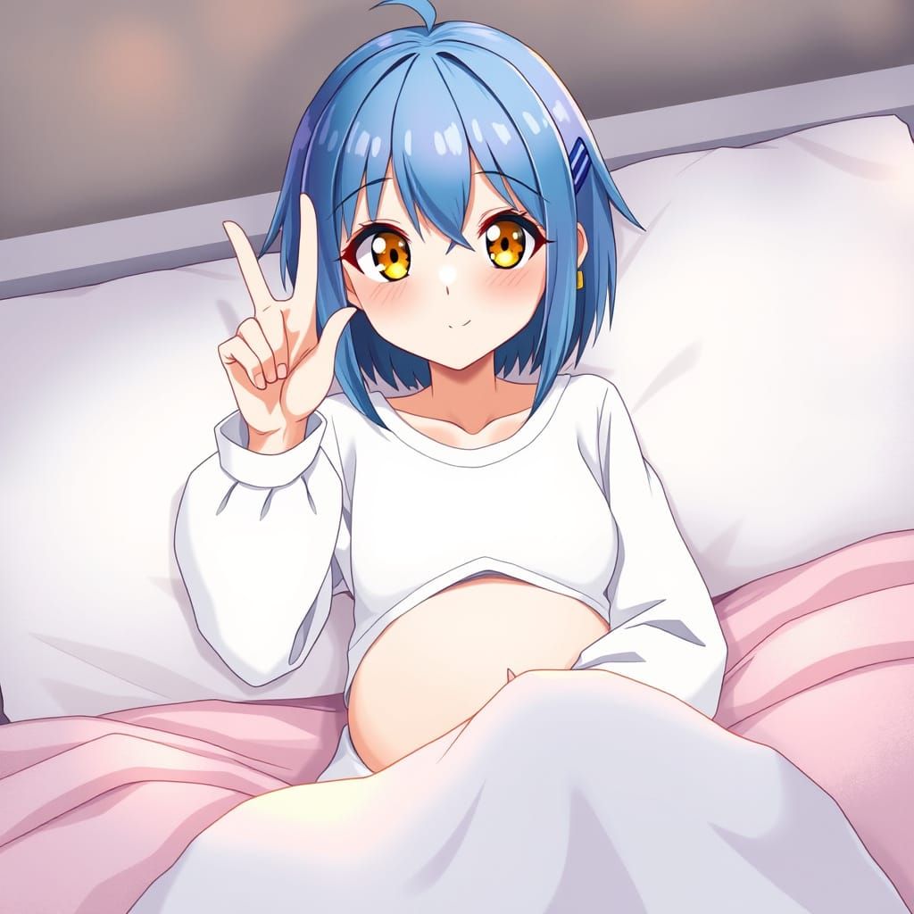 Anime Girl in Pastel Paradise with Whimsical Touches