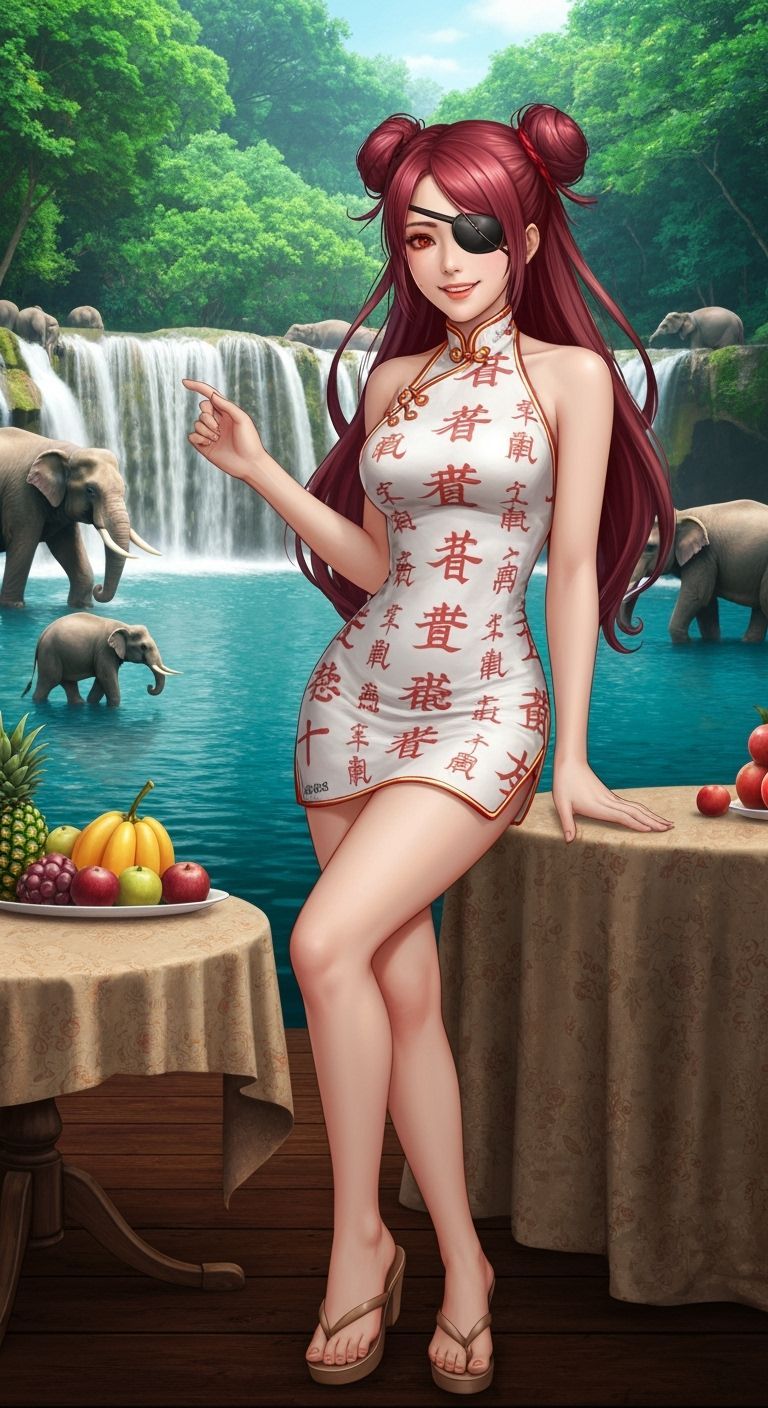 Smiling Asian Woman Portrait with Elephants, Professional Ph...