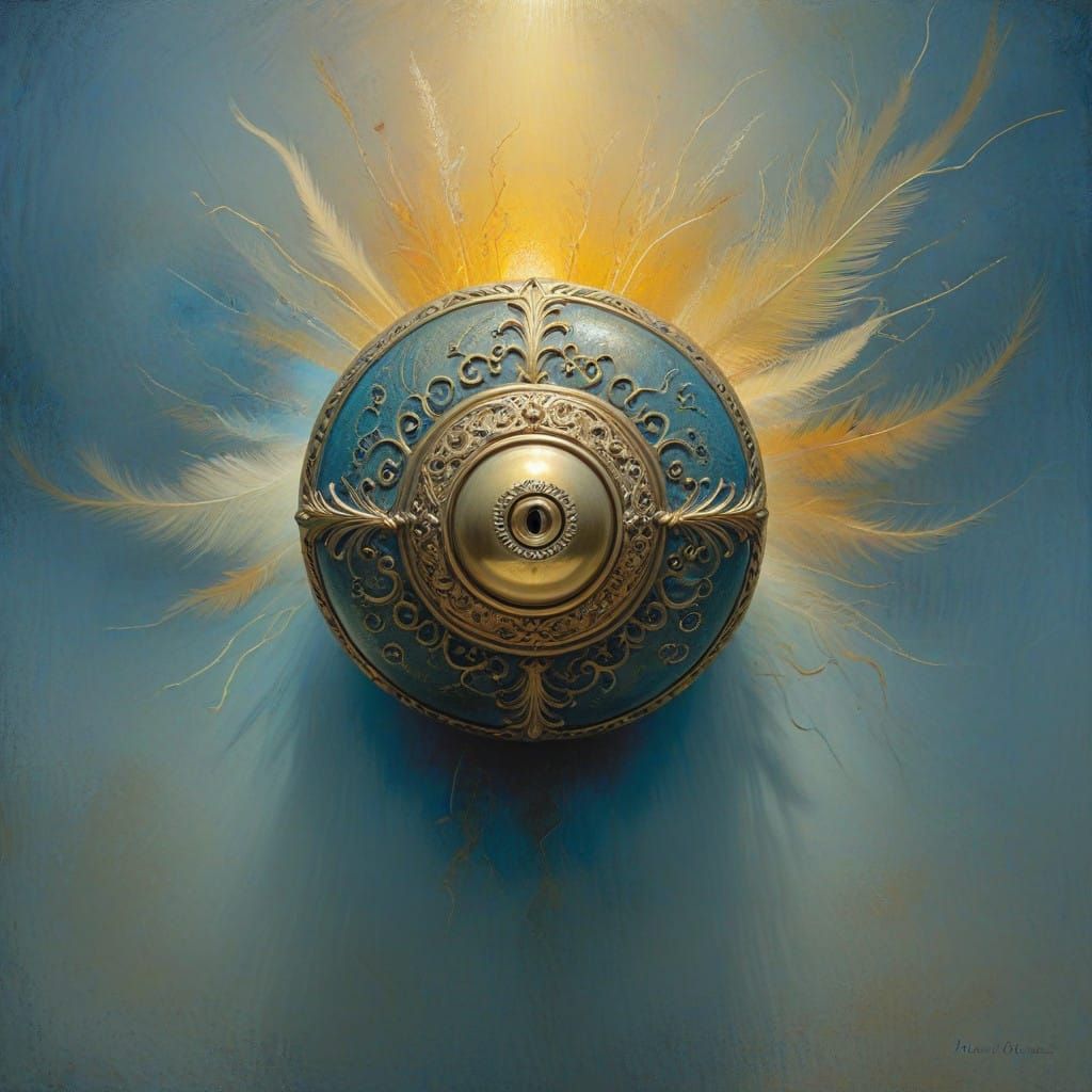 Golden Doorknob Radiates Ethereal Light