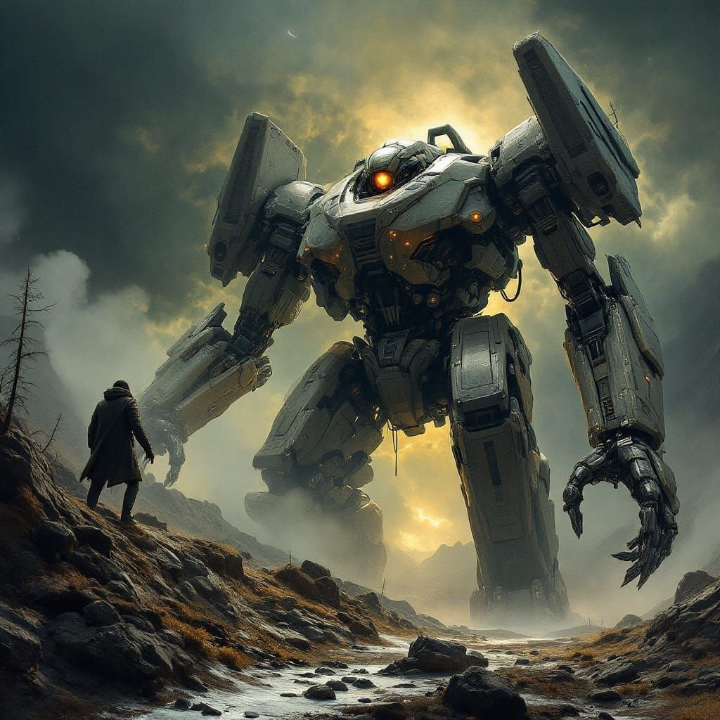 Battle-Mech's Scream: Post-Impressionist Meets Sci-Fi