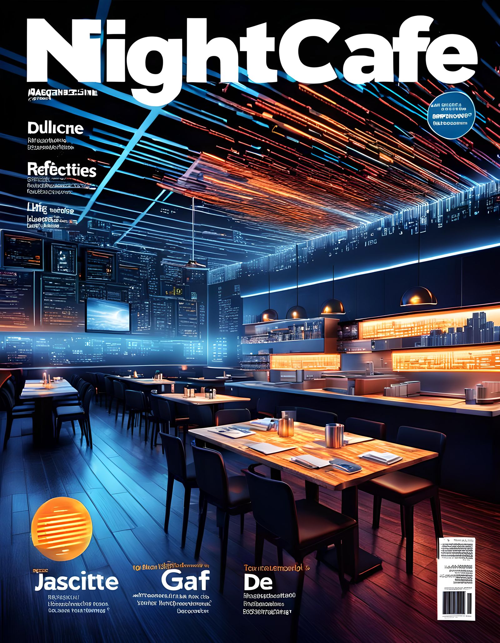 NightCafe Magazine Cover: AI Evolution in Cyberpunk Style