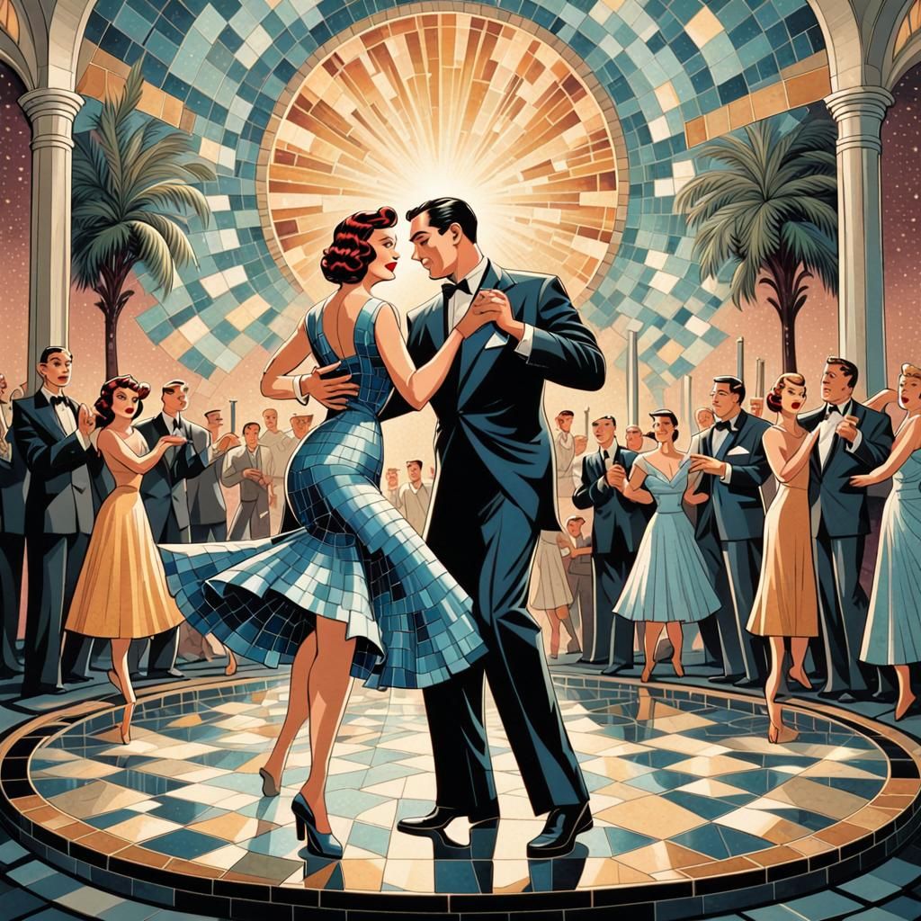 1950s Boogie Woogie Dance Off in Art Deco Style