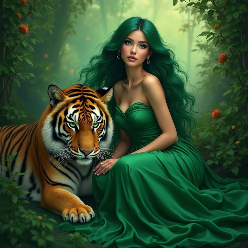 Ethereal Goddess of Emerald Whimsy