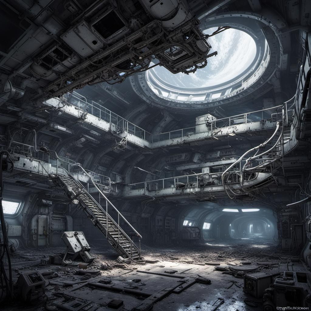 mysterious and eerie abandoned space station