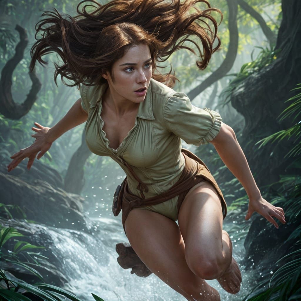 Hyperrealistic Portrait of a Daring Adventurer in a Vibrant ...