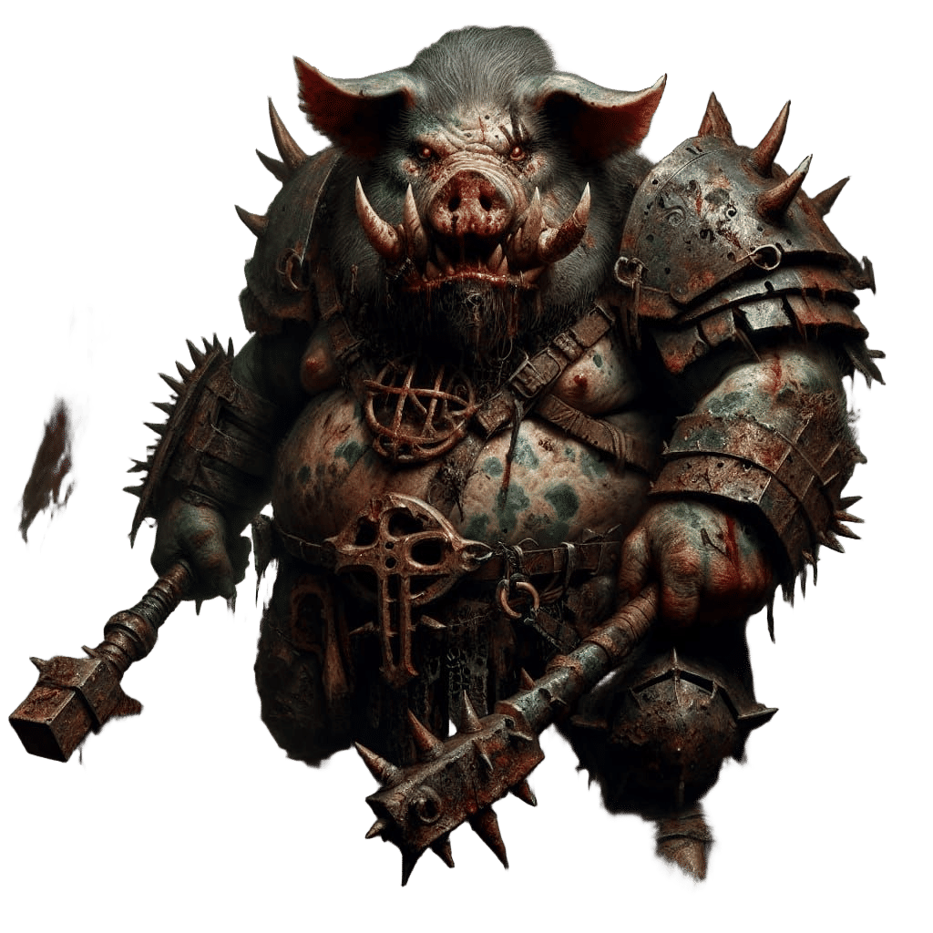 Grotesque Dark Fantasy Creatures in Battle Armor