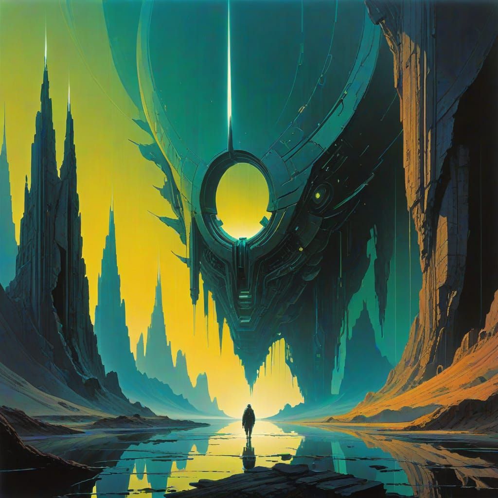 Ethereal Shield Emanating Frequency Waves in a Futuristic, D...