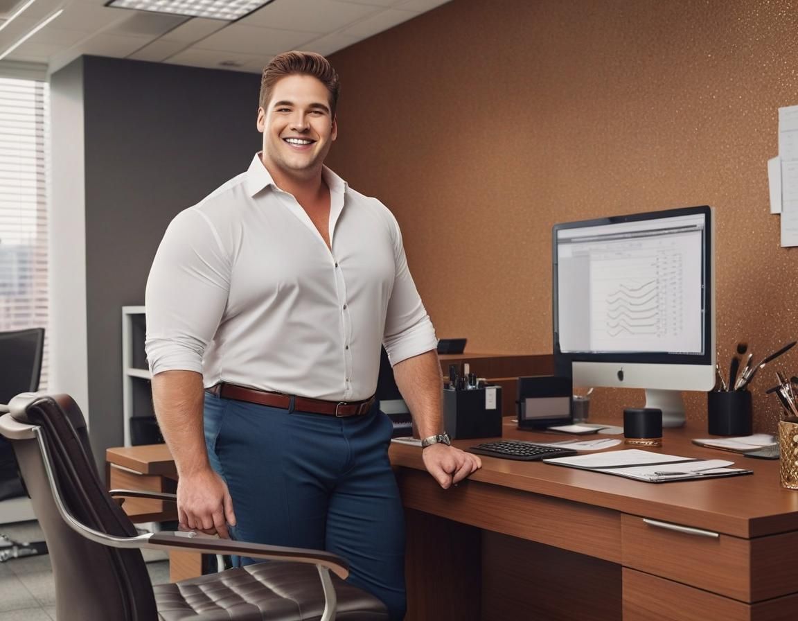 Curvy Woman in Elaborate Office Setting