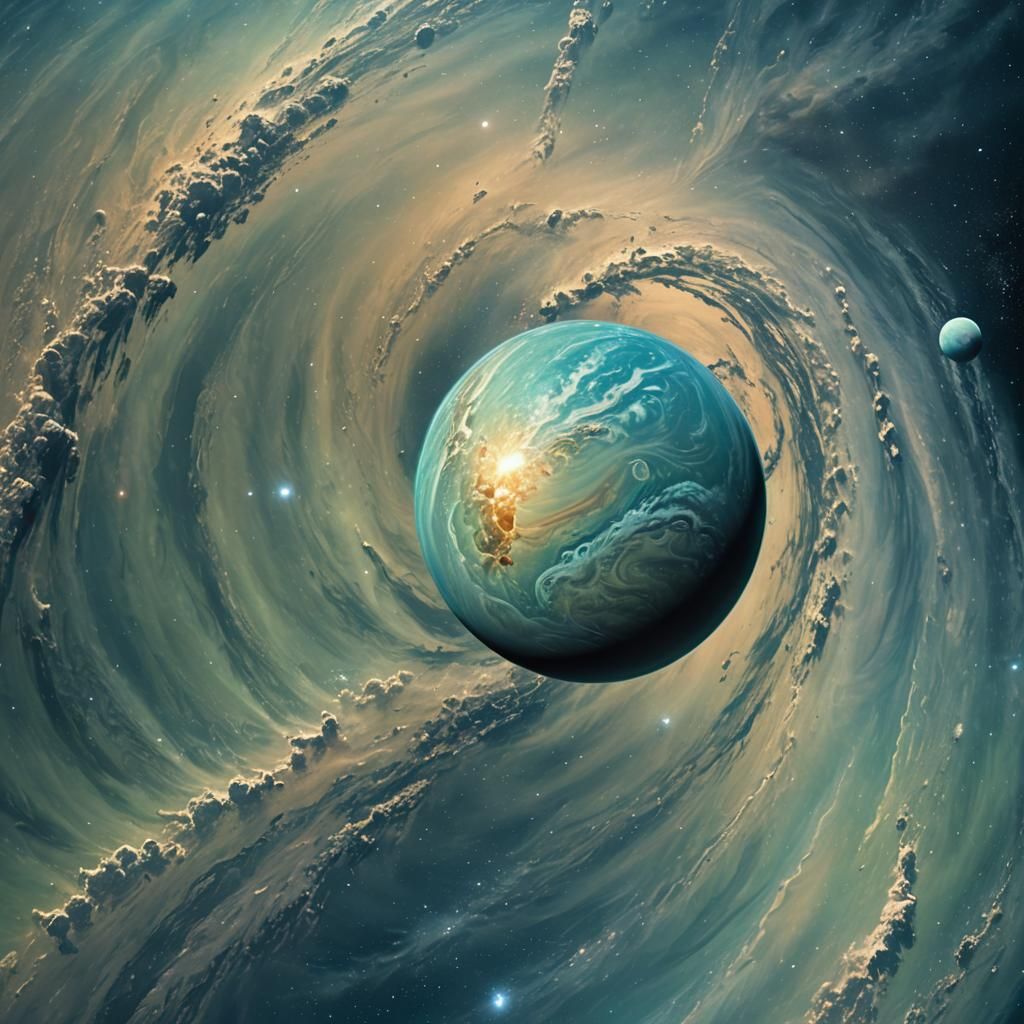 Uranus from Orbit: A Celestial Academic Art View