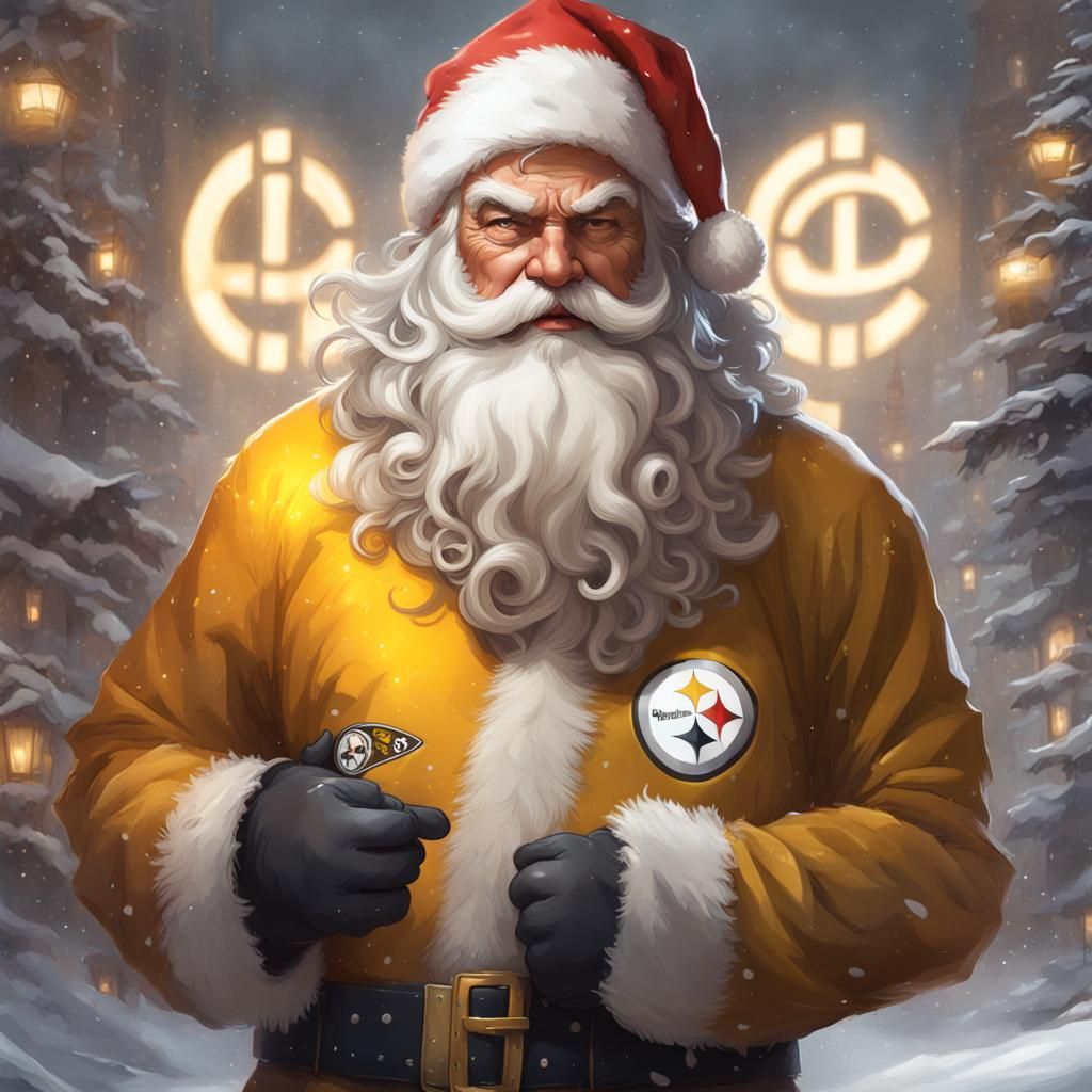 Santa Claus Wearing Pittsburgh Steelers Gear