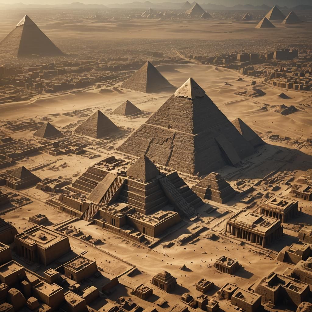 Epic Pyramid of Giza Digital Matte Painting
