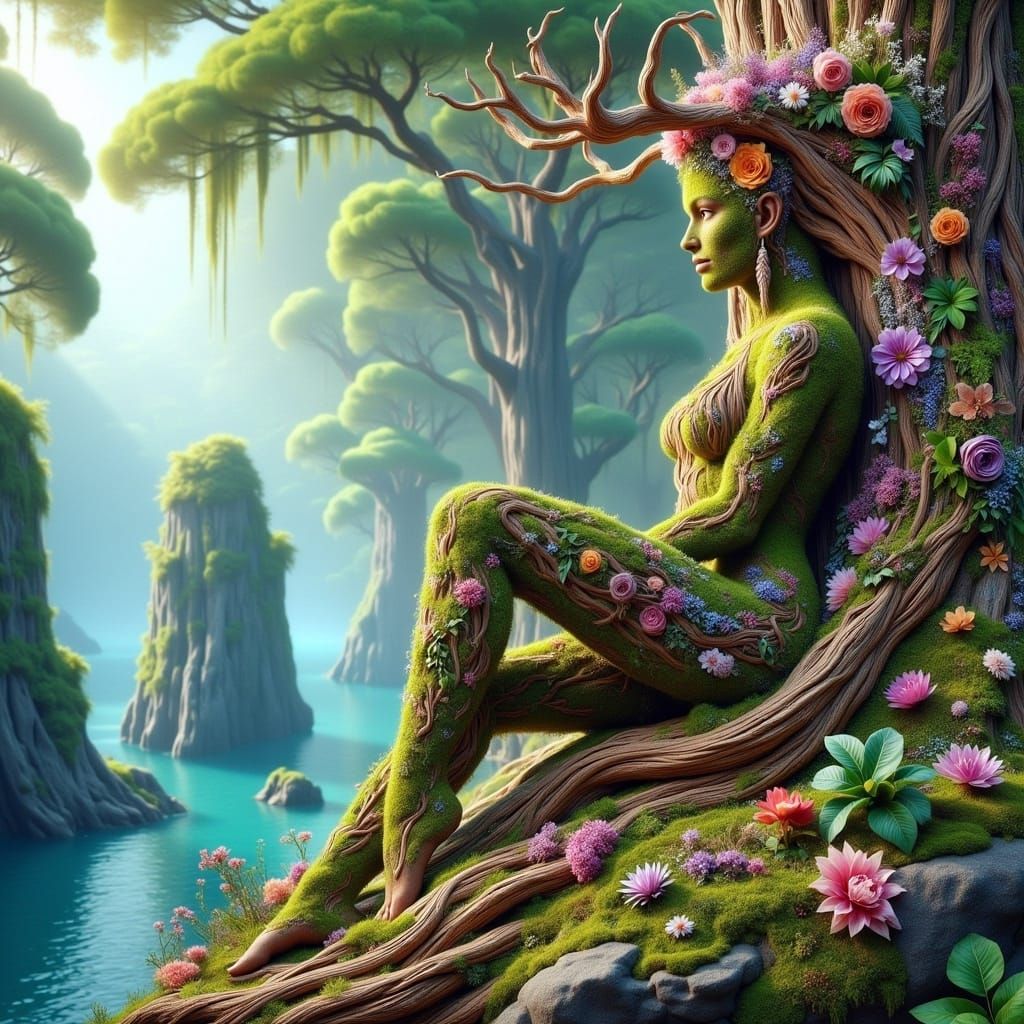 Goddess Nokomis Overlooking the Ocean