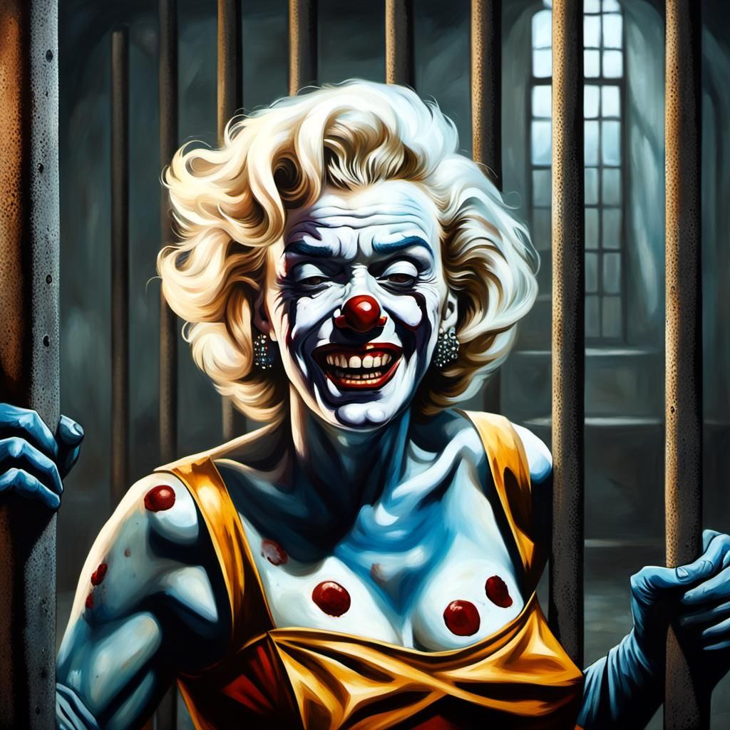 Surreal Zombie Monkey Clown Prisoner in Dali Style