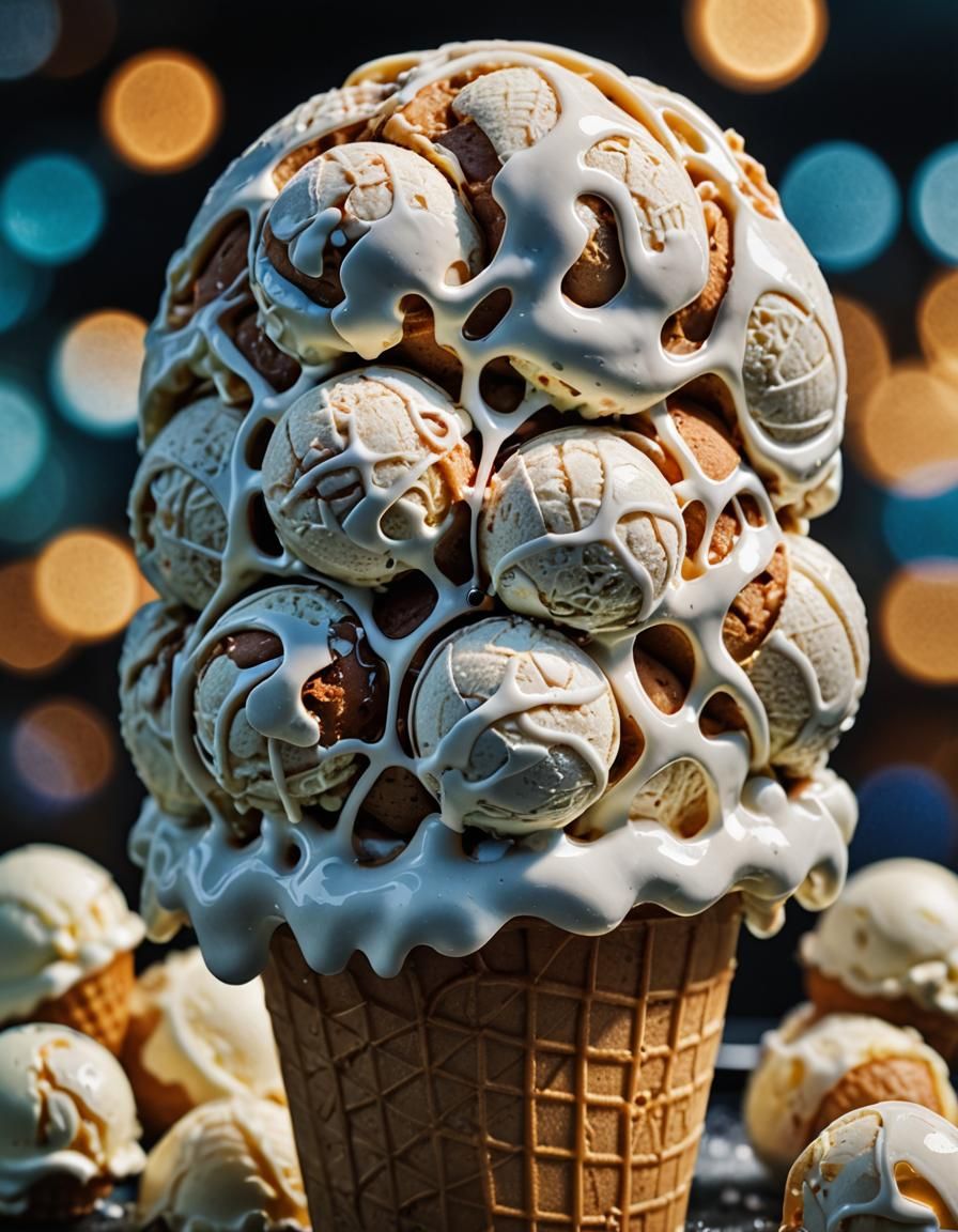Hyperrealistic Orbital-Bone Ice Cream in High Definition