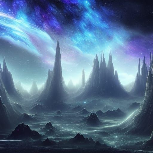 Milky Way in Glass Box: Cosmic Horror Art