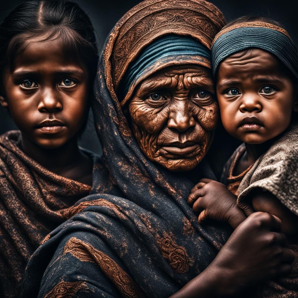 Hyperrealistic Faces of Motherhood in High Definition