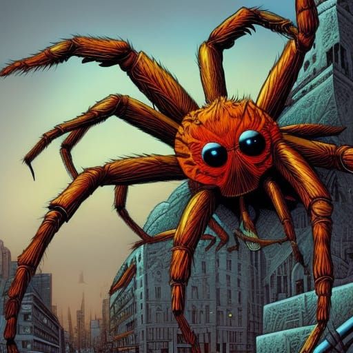 Giant Spider Comic Book Art